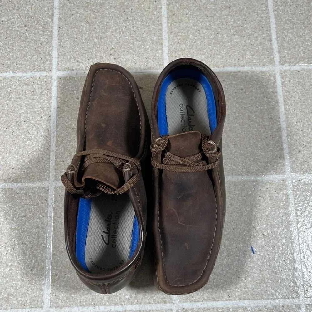 Clarks Shacre II Run Men's 8 Brown Leather Wallabee Shoes Beeswax Leather